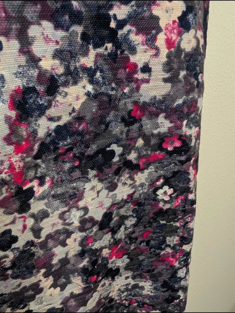 Talbots Petites Floral Print Pencil Skirt Red Trim Size 2P